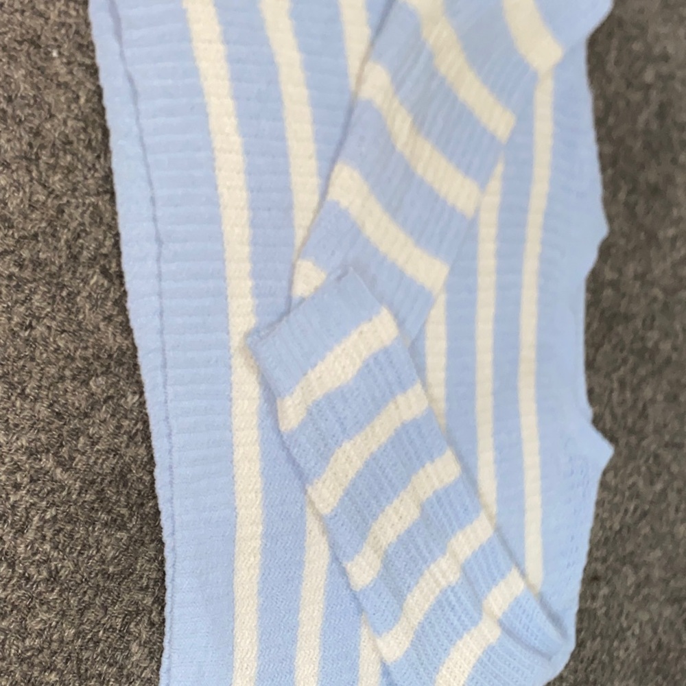 Striped Light Blue and White Women's Sweater